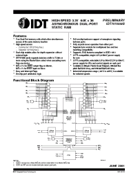 Datasheet IDT70V658S12BF manufacturer IDT